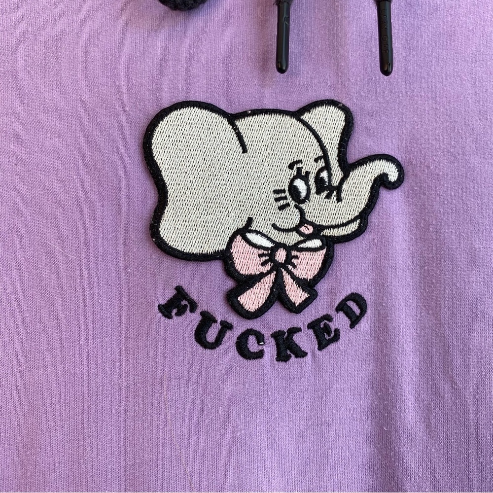 Lazy Oaf Rare Elephant Fucked oversized Hoodie Dress Size S/M - Picture 2 of 7